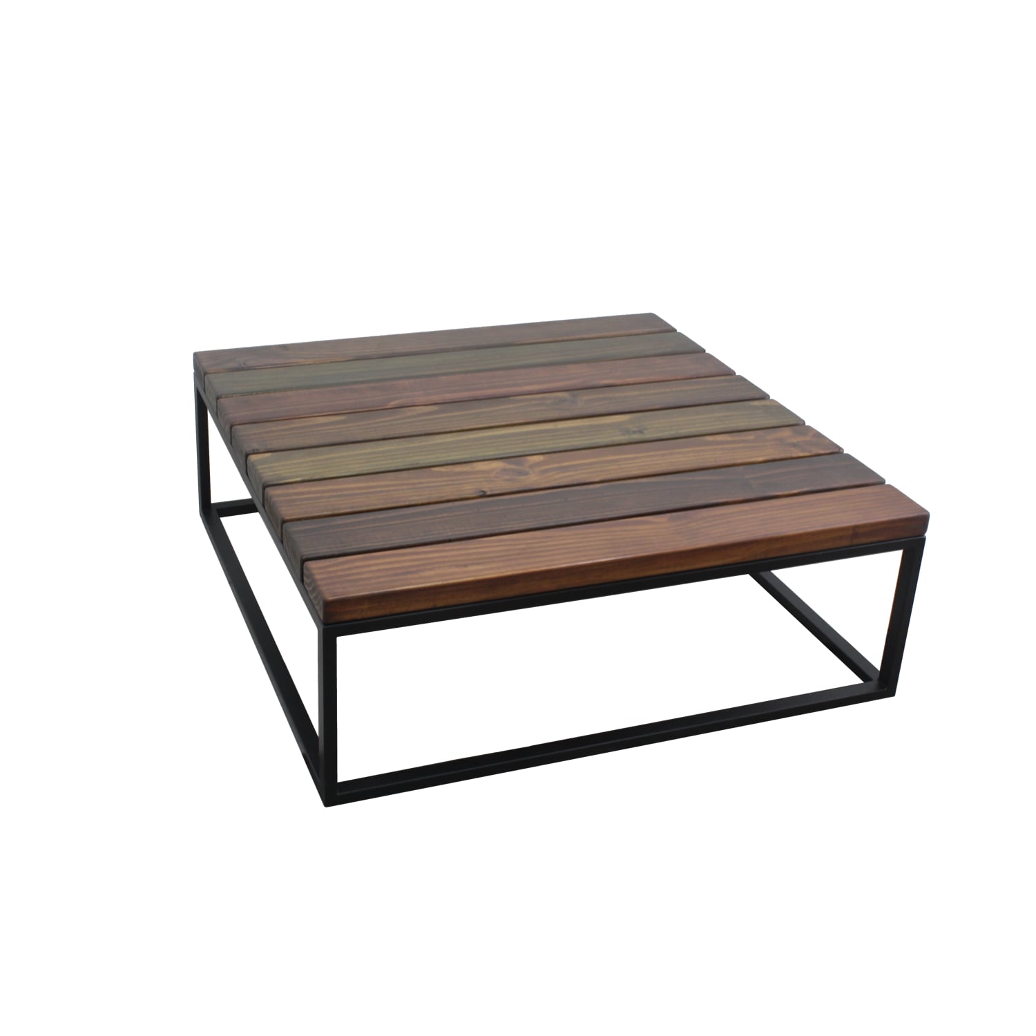 MESA CENTRO ILOFT CANTABRIA L INDUSTRIAL FIERRO Y MADERA 120X120X35 ACERO - 3