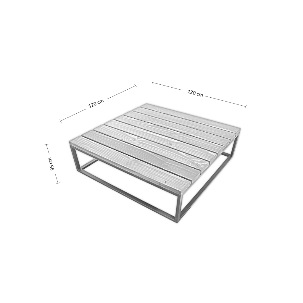 MESA CENTRO ILOFT CANTABRIA L INDUSTRIAL FIERRO Y MADERA 120X120X35 ACERO - 5