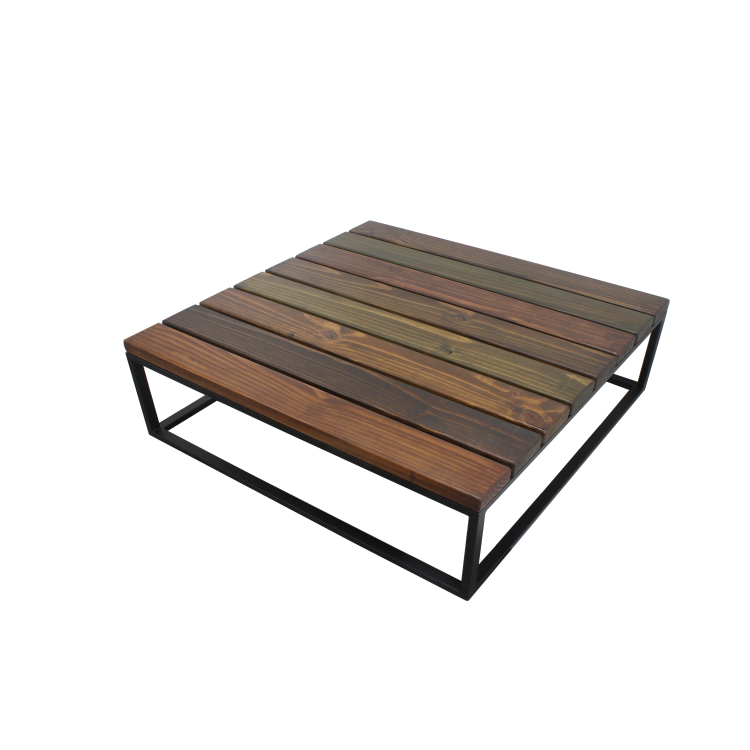 MESA CENTRO ILOFT CANTABRIA M INDUSTRIAL FIERRO Y MADERA 100X100X35 ACERO - 3