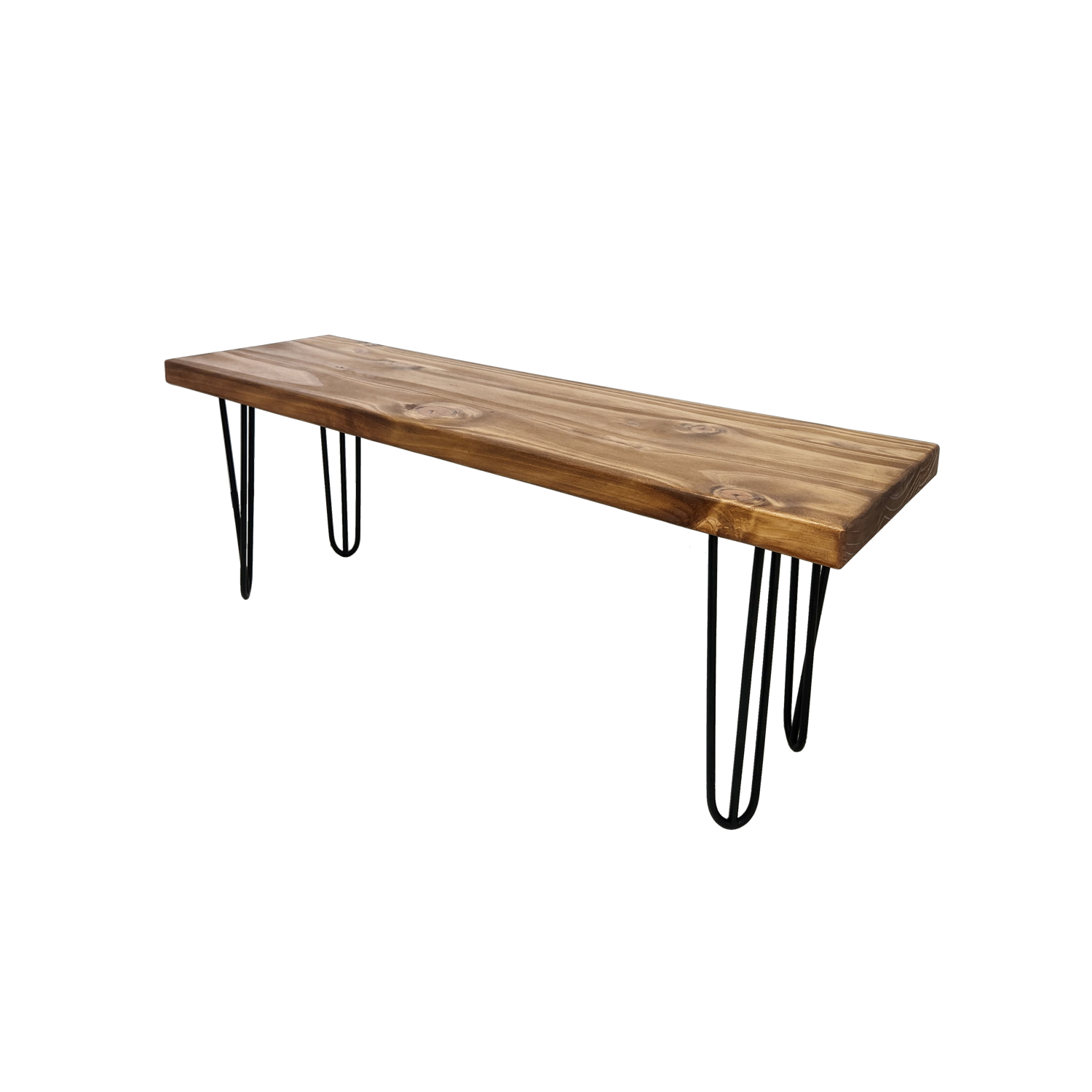 BANQUETA ILOFT EMMEN M INDUSTRIAL FIERRO Y MADERA ESTILO HAIRPIN 100X30X42 TONO ARENA - 3