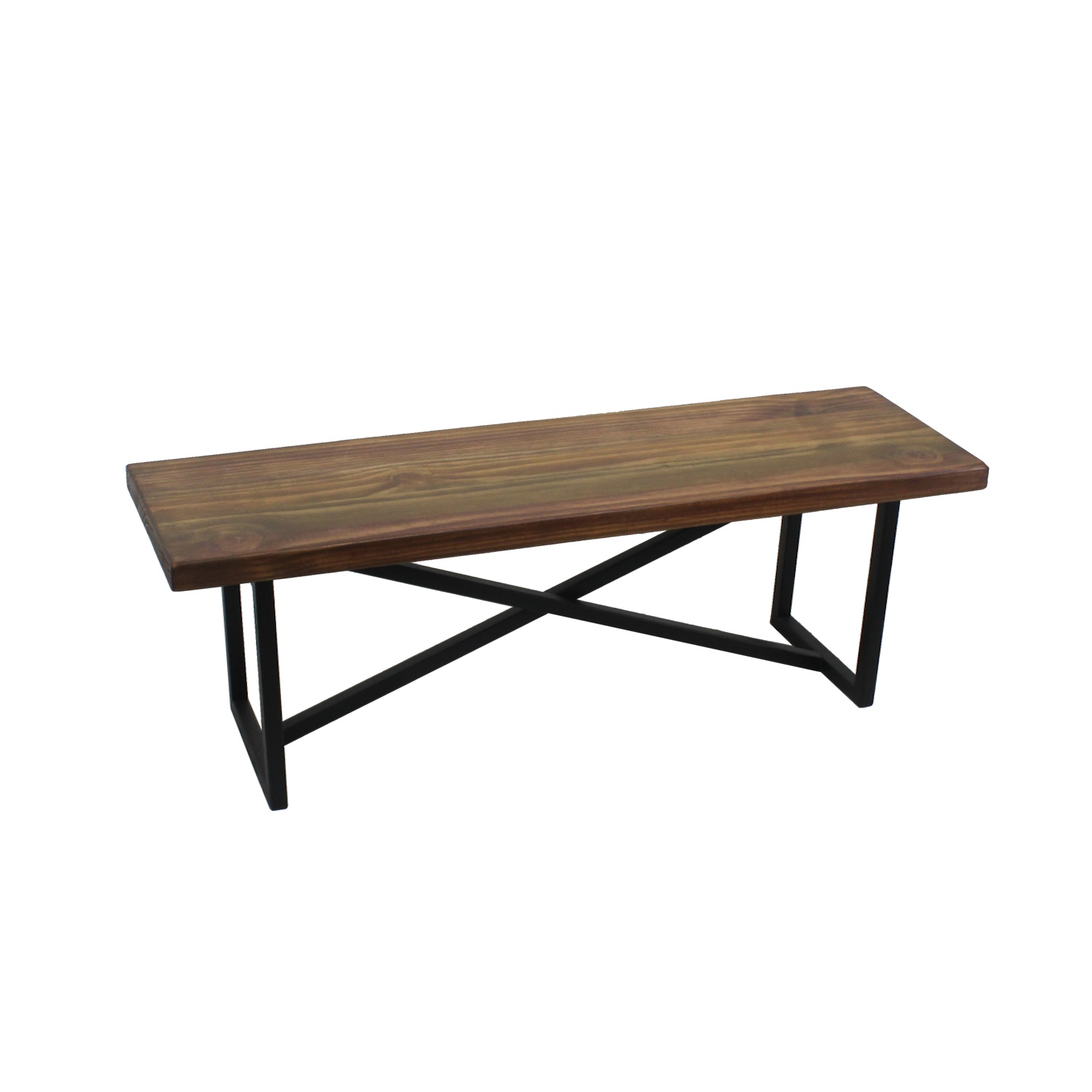 BANQUETA ILOFT CÁDIZ M ESTILO INDUSTRIAL FIERRO Y MADERA 100X30X40 TONO FOREST - 4