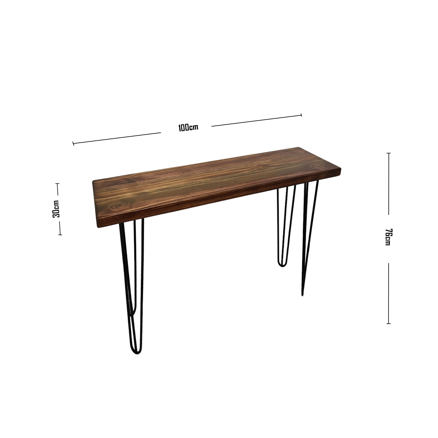 ARRIMO ILOFT HARLEM FOREST M INDUSTRIAL FIERRO Y MADERA ESTILO HAIRPIN 100X30X76 ACERO - 4