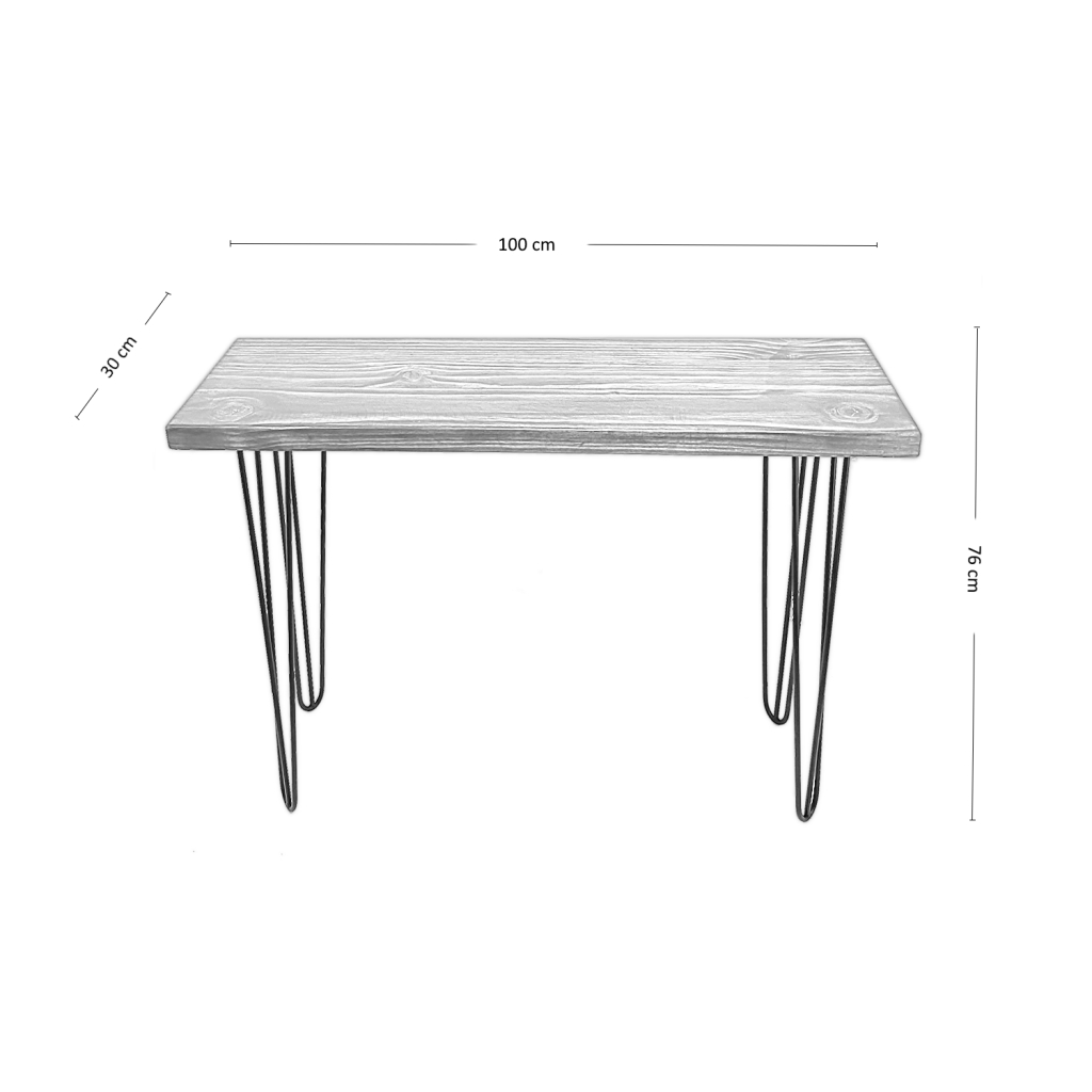 ARRIMO ILOFT HARLEM FOREST M INDUSTRIAL FIERRO Y MADERA ESTILO HAIRPIN 100X30X76 ACERO - 5