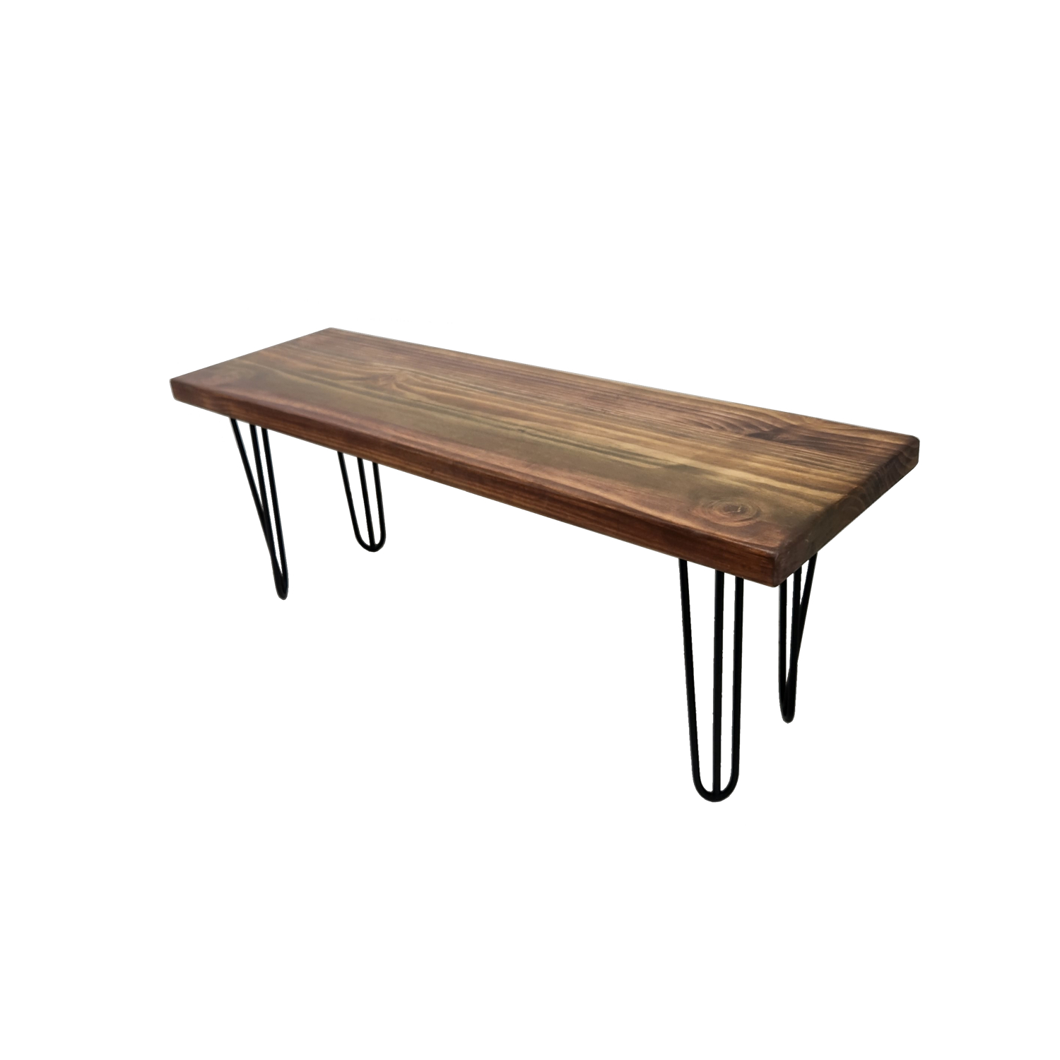 BANQUETA ILOFT EMMEN M INDUSTRIAL FIERRO Y MADERA ESTILO HAIRPIN 100X30X42 TONO FOREST - 2