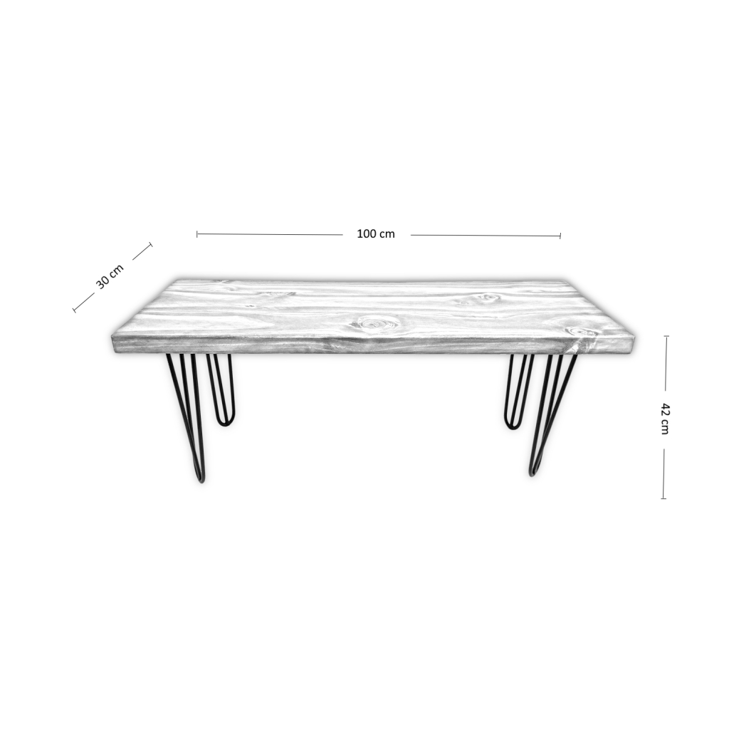 BANQUETA ILOFT EMMEN M INDUSTRIAL FIERRO Y MADERA ESTILO HAIRPIN 100X30X42 TONO FOREST - 4