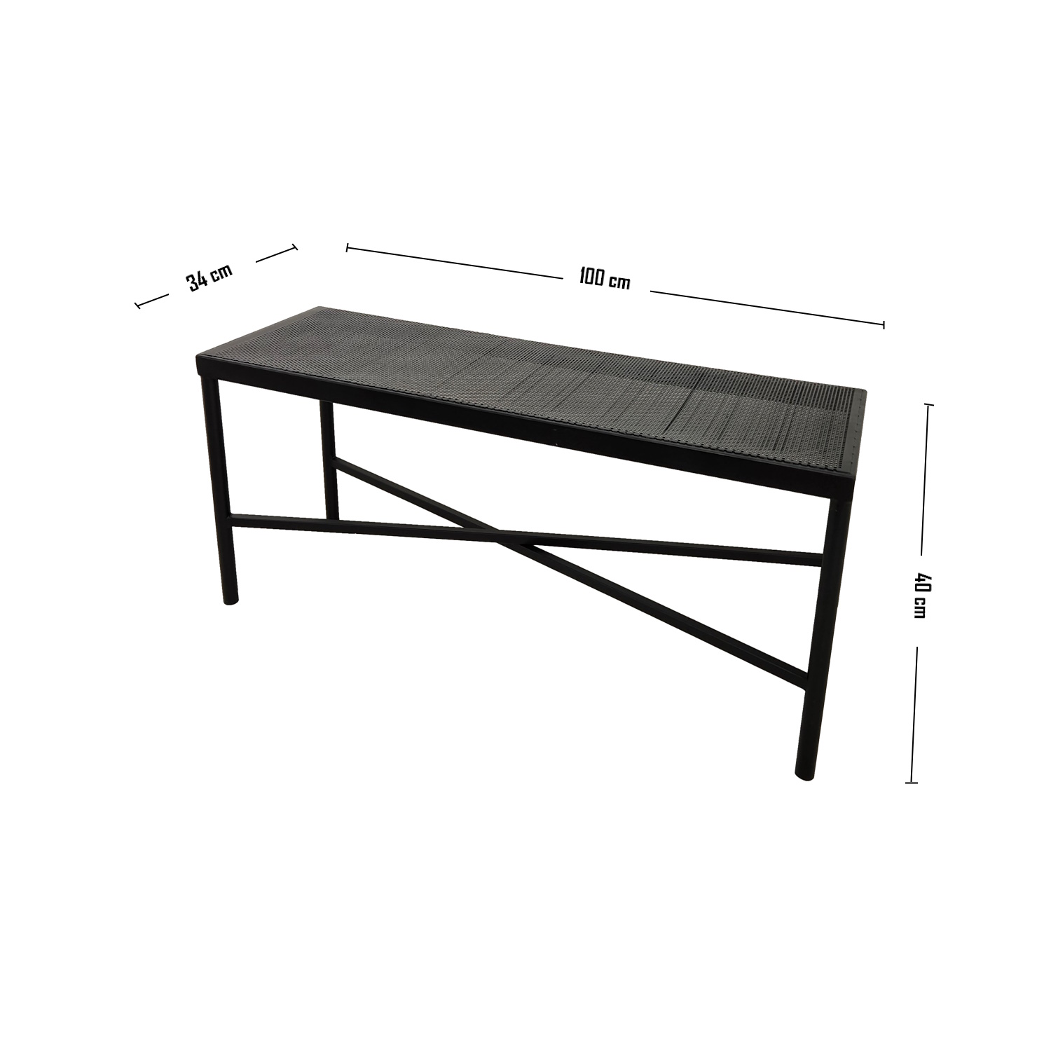 BANQUETA ILOFT GIRONA ACERO INDUSTRIAL MICROPERFORADA 100X34X40 - 4