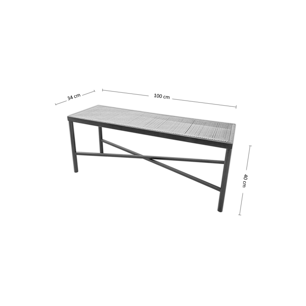 BANQUETA ILOFT GIRONA ACERO INDUSTRIAL MICROPERFORADA 100X34X40 - 5