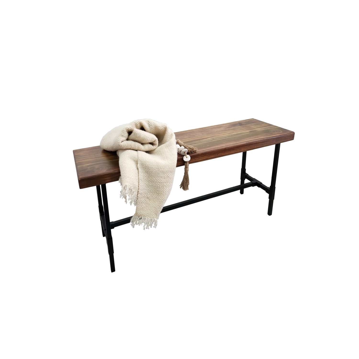 BANQUETA ILOFT MALAGA M ACERO ESTILO INDUSTRIAL FIERRO Y MADERA 100X30X45 TONO FOREST - 1