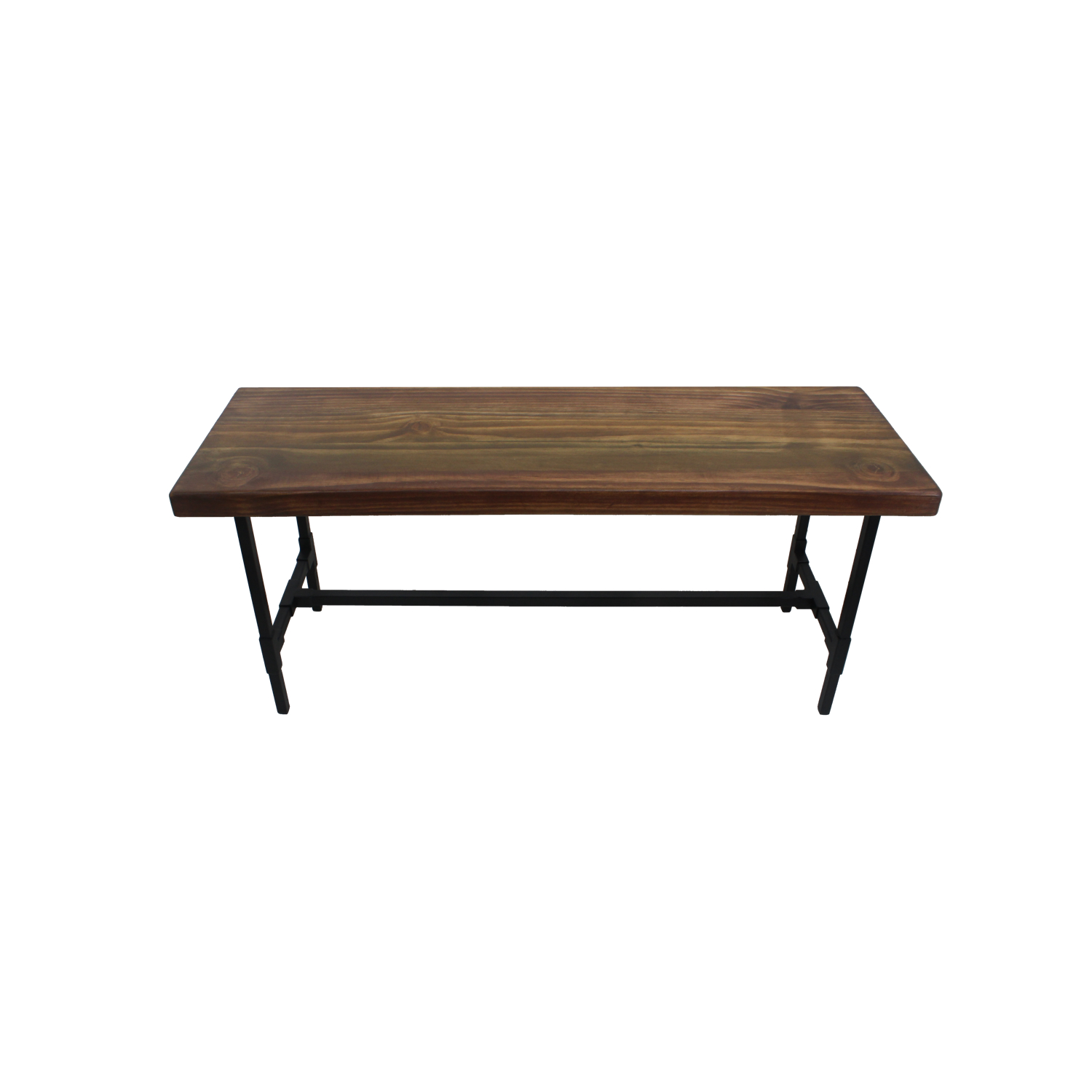 BANQUETA ILOFT MALAGA M ACERO ESTILO INDUSTRIAL FIERRO Y MADERA 100X30X45 TONO FOREST - 3