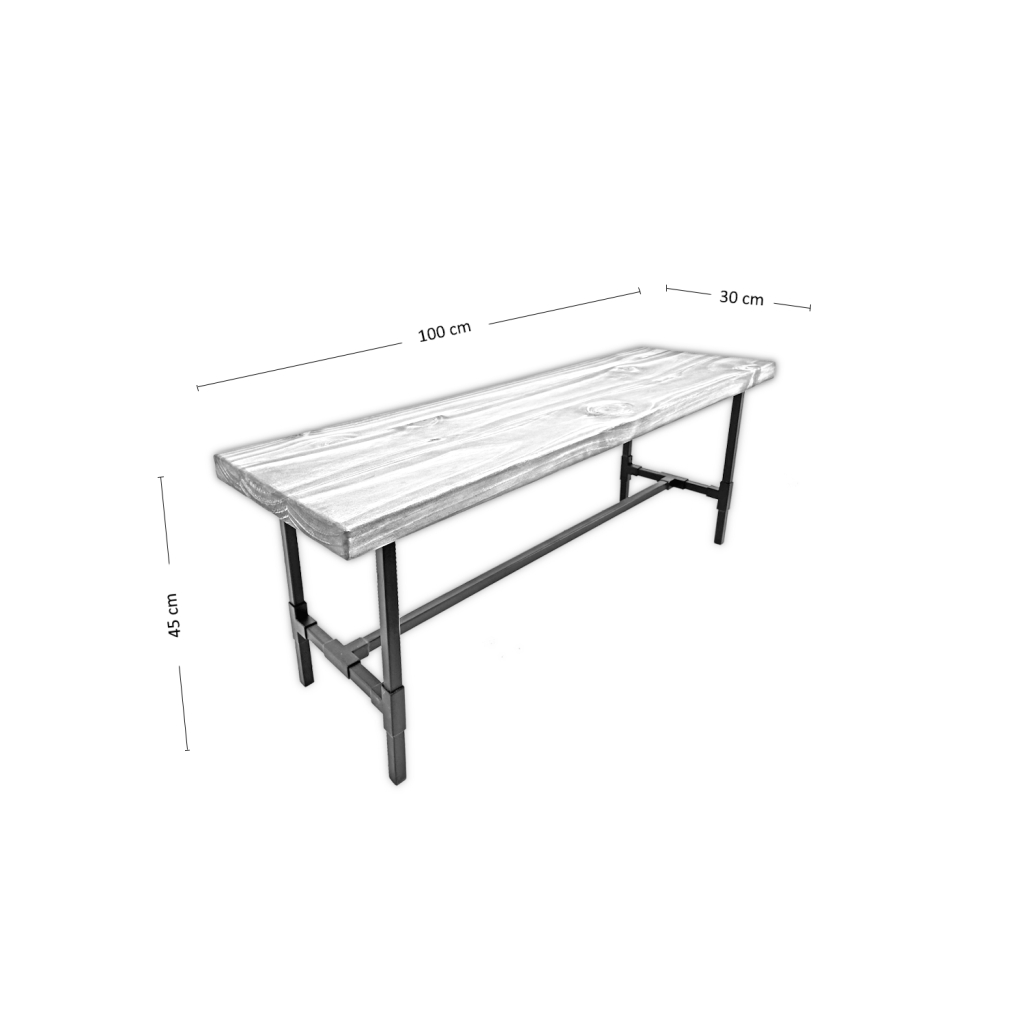 BANQUETA ILOFT MALAGA M ACERO ESTILO INDUSTRIAL FIERRO Y MADERA 100X30X45 TONO FOREST - 5
