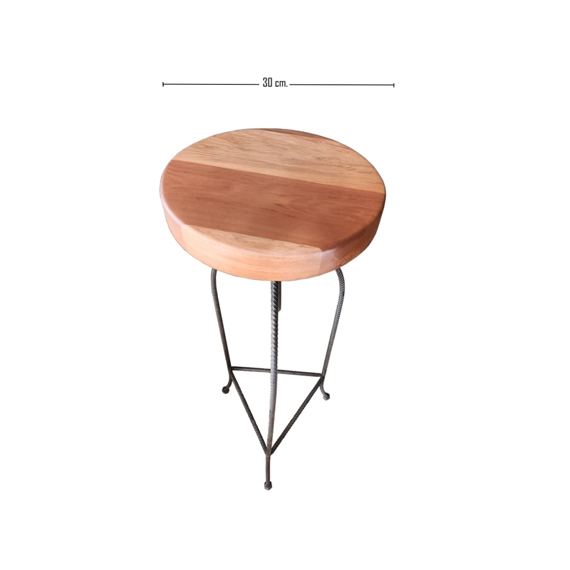 TABURETE INDUSTRIAL DE ROBLE CON ALTURA RECLINABLE - 4