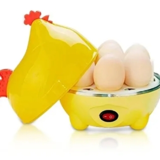 VAPORERA HERVIDOR COCEDOR HUEVOS AL VAPOR 7 HUEVOS FORMA GALLINA | AMARILLO
