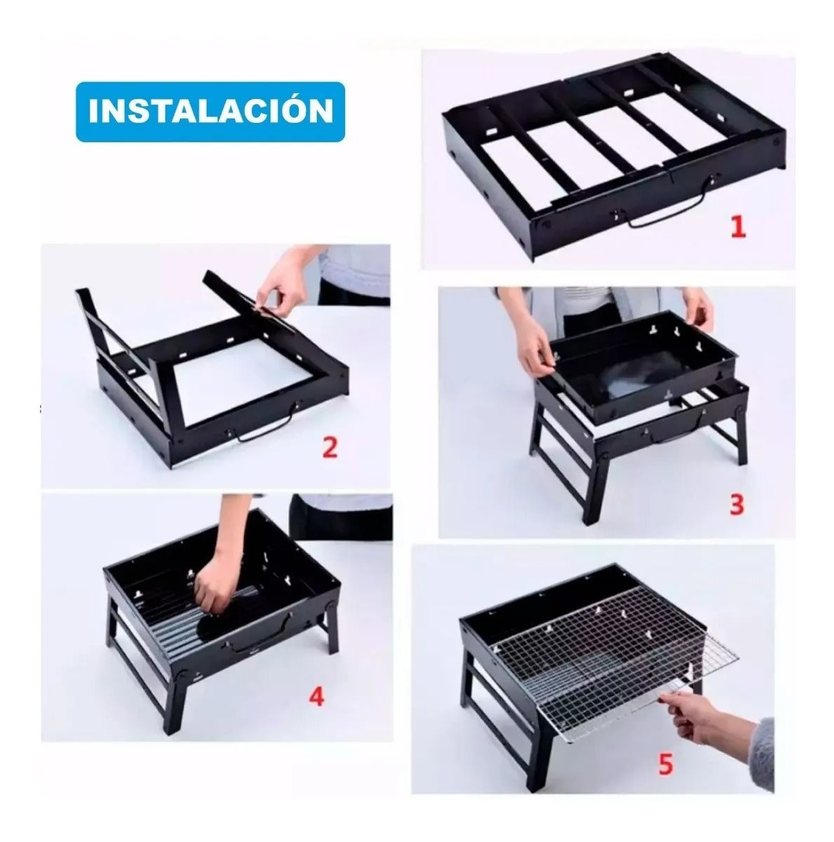 PARRILLA CUADRADA BBQ 36X29X6,8 CM - 4
