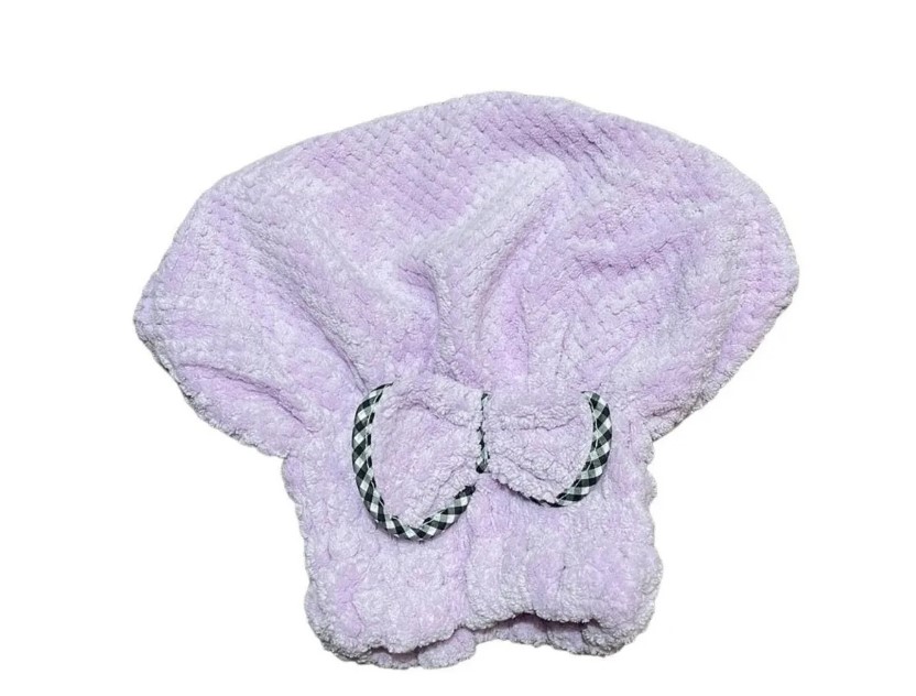 GORRO TOALLA DE BAÑO DUCHA - LILA - 1