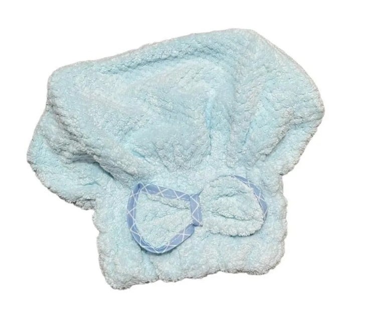 GORRO TOALLA DE BAÑO DUCHA - CELESTE - 1