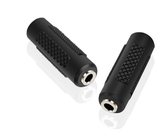 SET 2 COPLAS DE AUDIO JACK HEMBRA / HEMBRA 3,5MM - 1