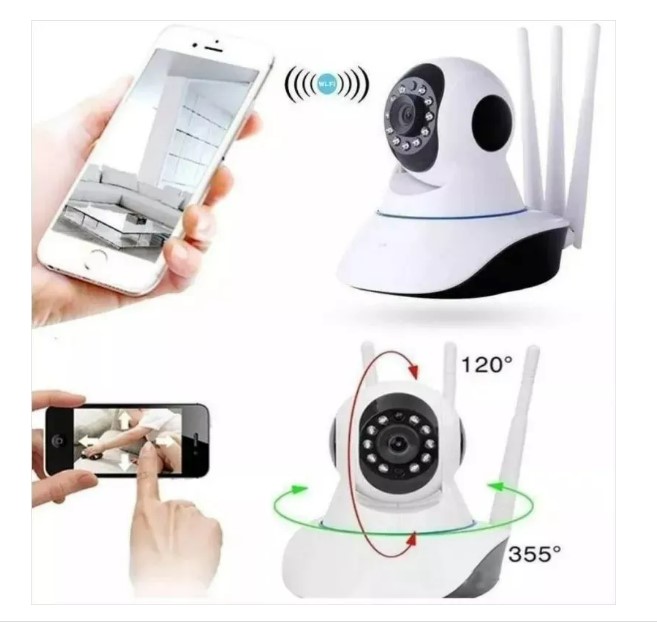 CAMARA SEGURIDAD IP WIFI HD MOTORIZADA VISION NOCTURNA 3 ANTENAS - 2