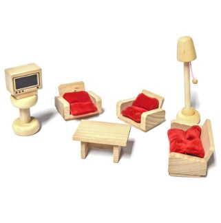 MINI MUEBLE DE JUGUETE MINIATURA MADERA - 1