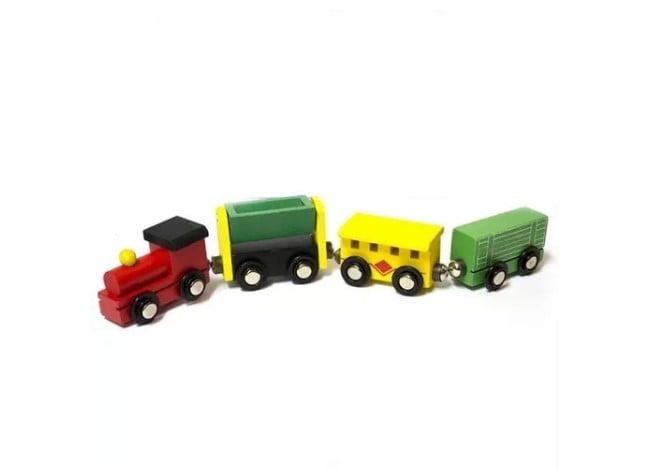 LOCOMOTORA TREN DE JUGUETE DE MADERA DIDÁCTICO PARA NIÑOS - 1