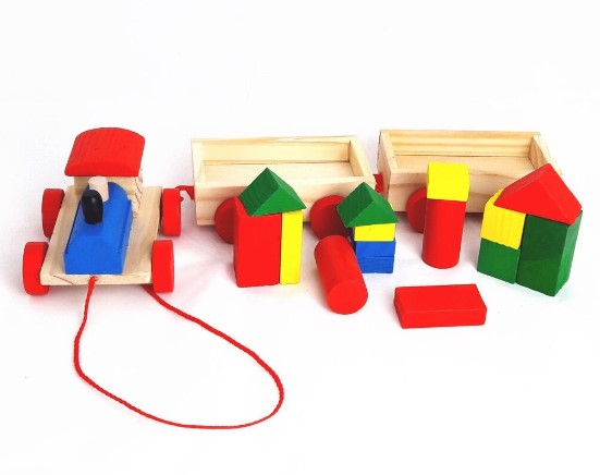 TREN DE MADERA 3 VAGONES DIDÁCTICO PARA NIÑOS - 2