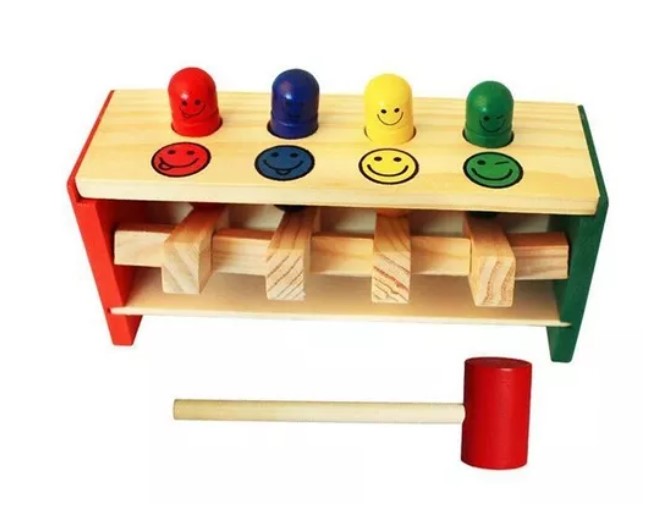 MARTILLO SALTARÍN JUGUETE DIDÁCTICO DE MADERA - 1