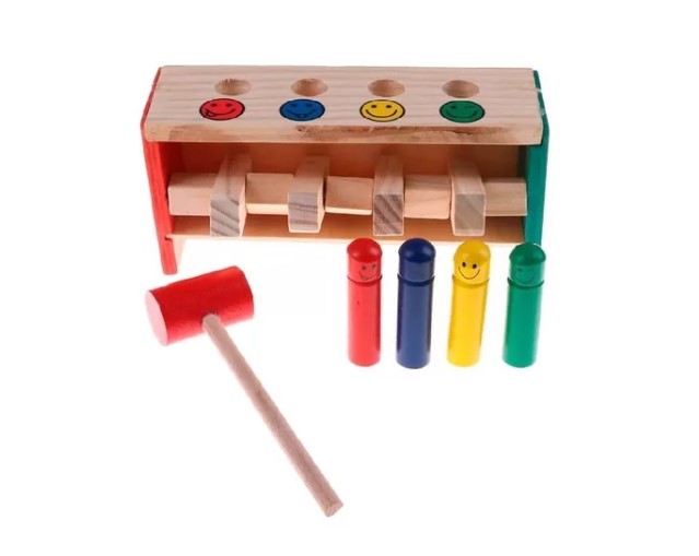 MARTILLO SALTARÍN JUGUETE DIDÁCTICO DE MADERA - 4