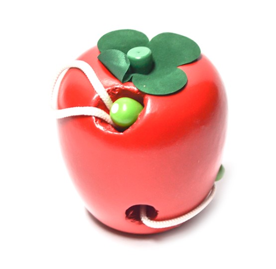 ENHEBRADOR JUGUETE MADERA DIDÁCTICO MOTRICIDAD FINA - MANZANA - 2