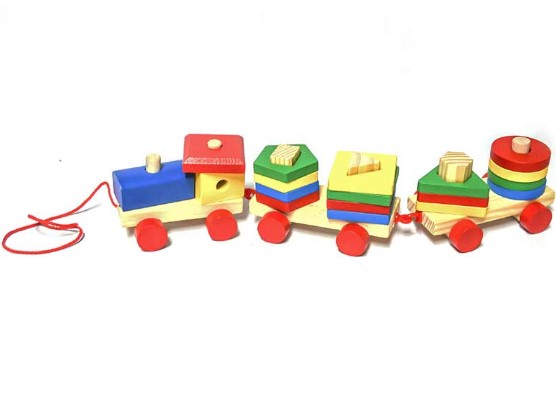 TREN ENCAJE DE MADERA DIDÁCTICO PARA NIÑOS - 1