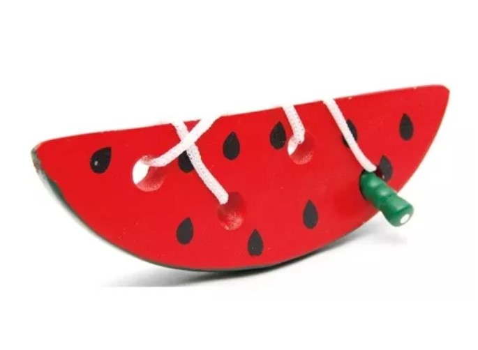 ENHEBRADOR SANDIA JUGUETE MADERA DIDÁCTICO MOTRICIDAD FINA - 1