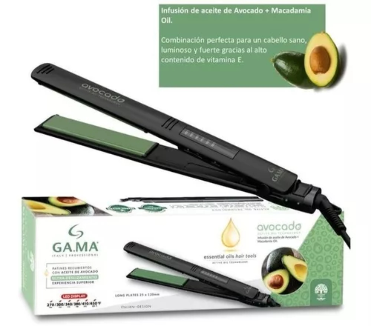 PLANCHA ALISADORA ELEGANCE AVOCADO ST LED DIGITAL GAMA - 3