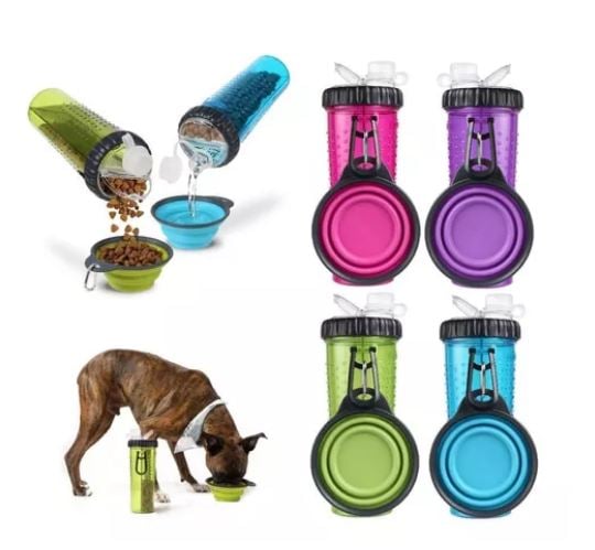 BOTELLA PERROS SNACK-DUO OEM INCLUYE PLATO COMEDERO BEBEDERO - 1