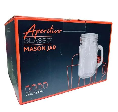 SET 4 VASOS MOJITO MASON GLASSO - 4