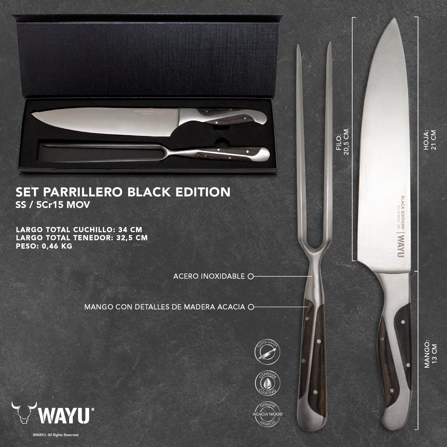 SET PARRILLERO BLACK EDITION WAYU - 5