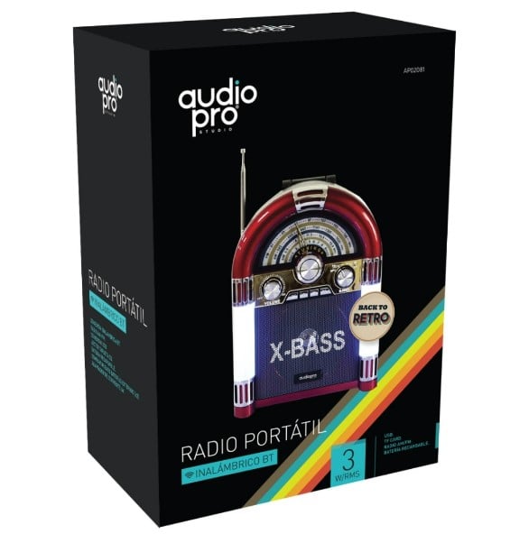 RADIO ROCKOLA FM DE 3 BANDAS RECARGABLE AUDIO PRO AP02081 - 3