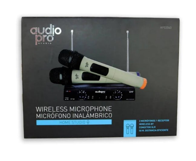 MICROFONO AUDIO PRO INALAMBRICO CON SISTEMA UHF, DOBLE AUDIO 2 1 RECEPTOR - 3