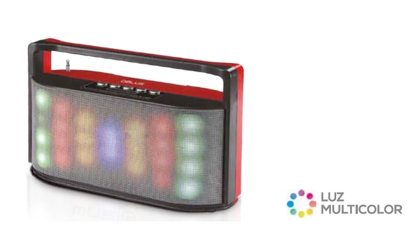 PARLANTE CON LUZ MULTICOLOR CON ENTRADA SD/USB/RADIO FM/BT/ BLACK - 1