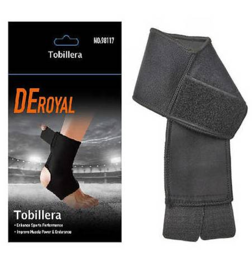 VENDA GASA OEM TOBILLERA COMPRESIÓN AJUSTABLE ELASTICADA NEGRO - 1