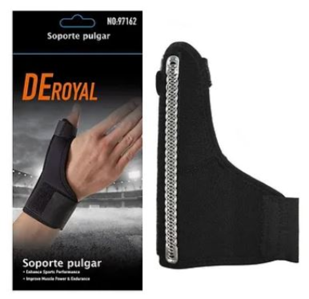 VENDA GASA OEM FERULA DEDO PULGAR CUBIERTA BELCRO AJUSTABLE NEGRO - 1