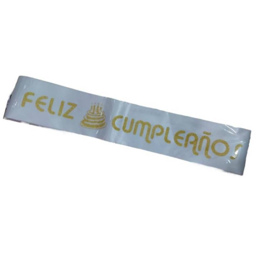 BANDA FELIZ CUMPLEAÑOS UNIDAD BLANCO - 1