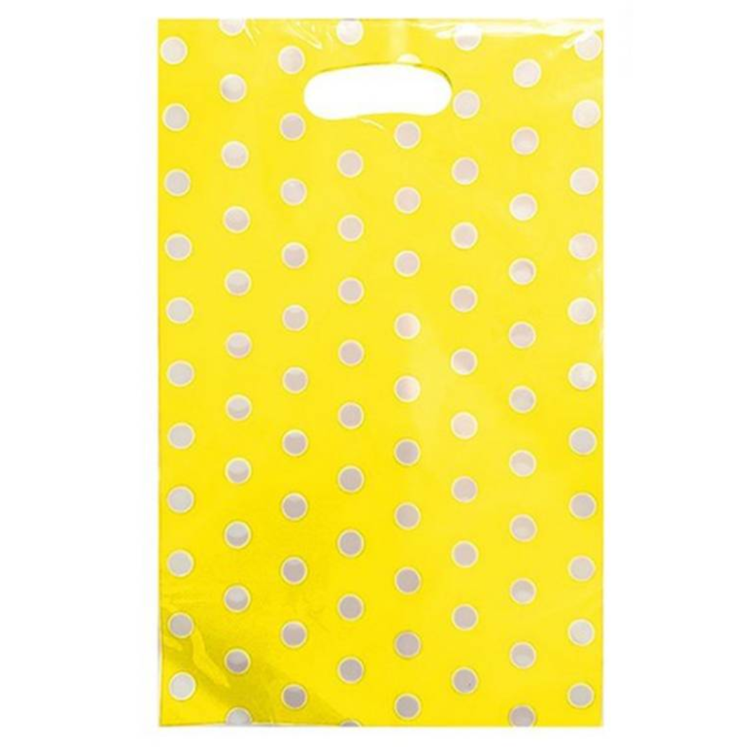 PACK X10 BOLSA DULCES COTILLÓN LUNARES AMARILLO CUMPLEAÑOS - 1