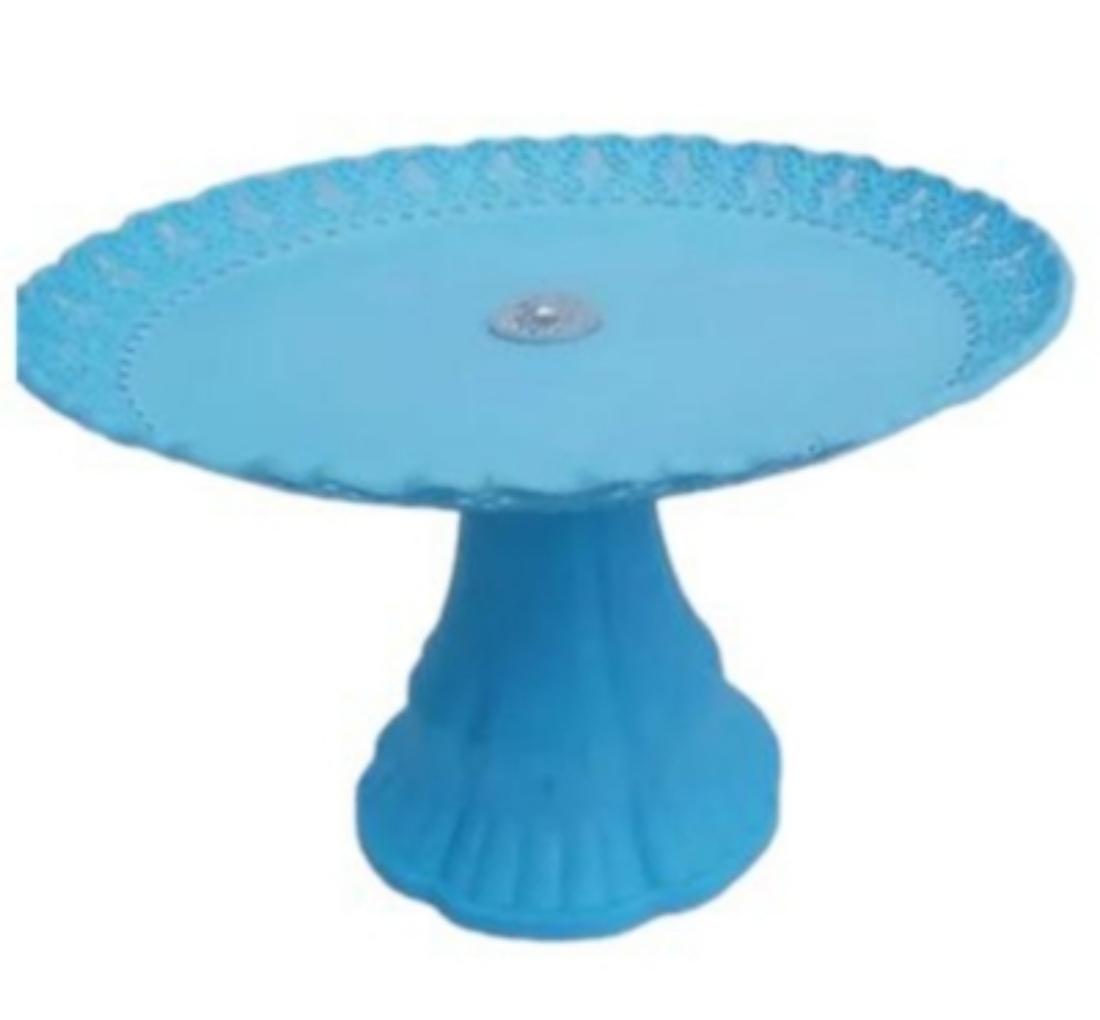 SOPORTE OEM CON BASE TORTA PLÁSTICO 34 CM CELESTE - 1