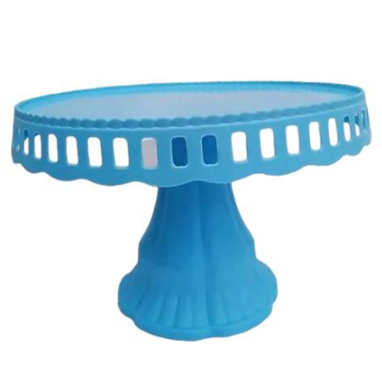 SOPORTE OEM CON BASE TORTA PLÁSTICO 32 CM CELESTE - 1