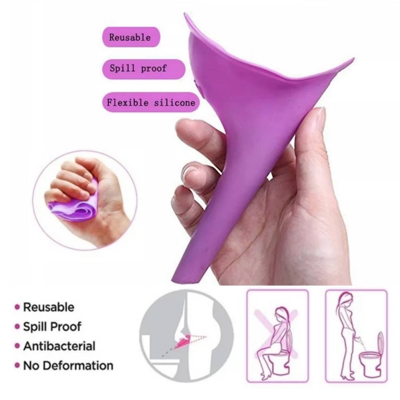 BOLSA ORINA OEM URINARIO FEMENINO FLEXIBLE SILICONA - 2