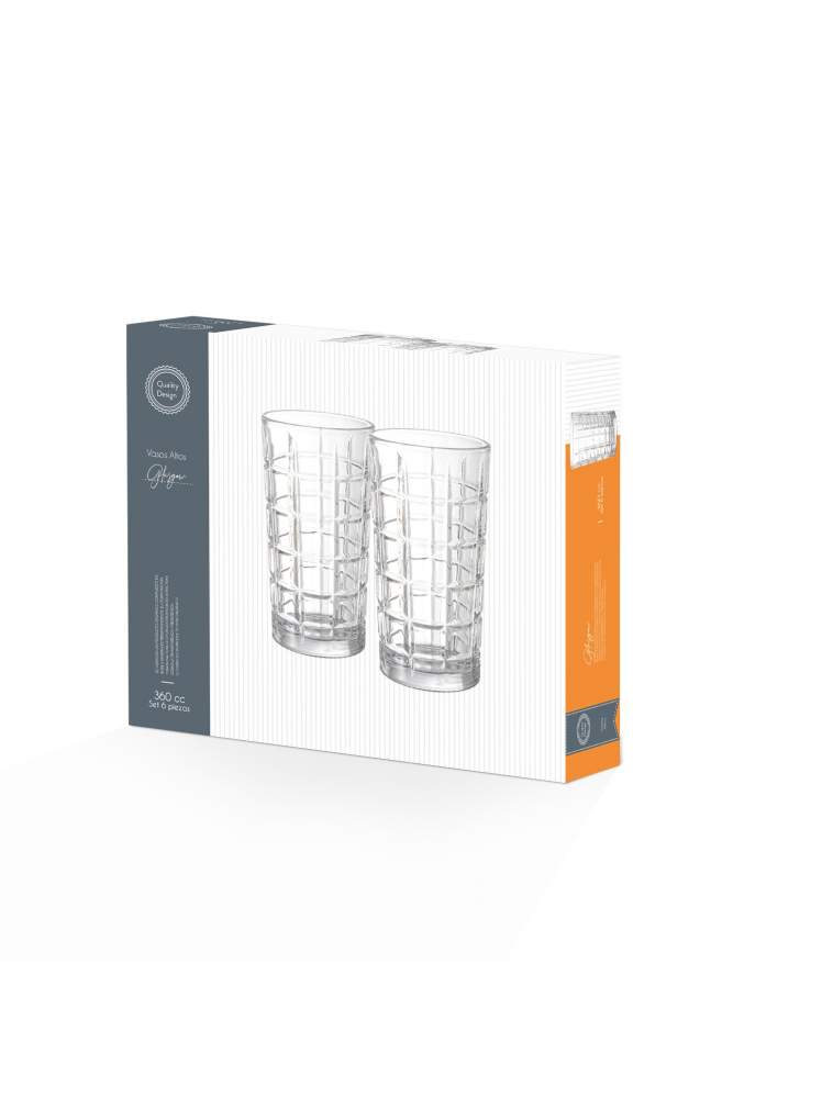 SET DE 6 VASOS ALTOS 380CC GLASGLOW - 2