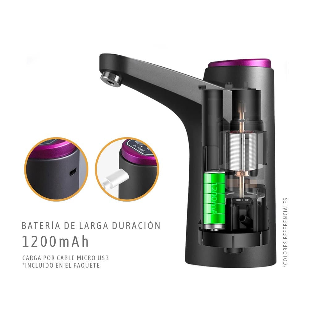 BOMBA DISPENSADOR AGUA USB PREMIUM TOUCH INALAMBRICA - EN COLOR BLANCO - 3