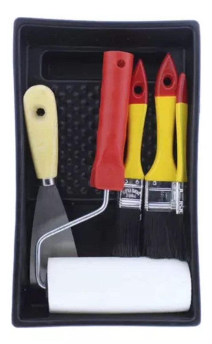 SET PINTURA OEM 1 BANDEJA + 3 BROCHAS + 1 RODILLO + ESPÁTULA - 1