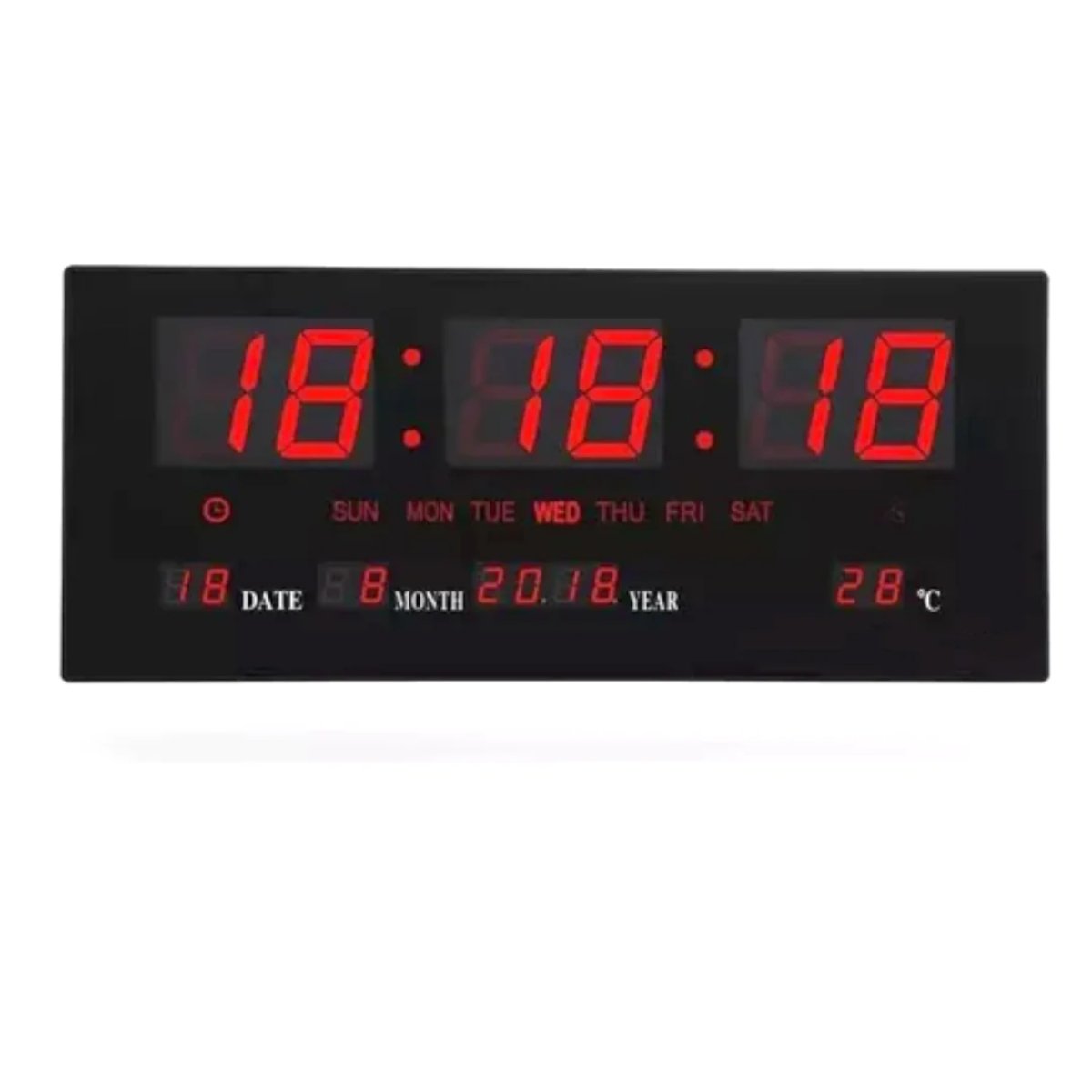 RELOJ DIGITAL DE PARED LED FECHA Y TEMPERATURA TECNOLAB TL151 - 1