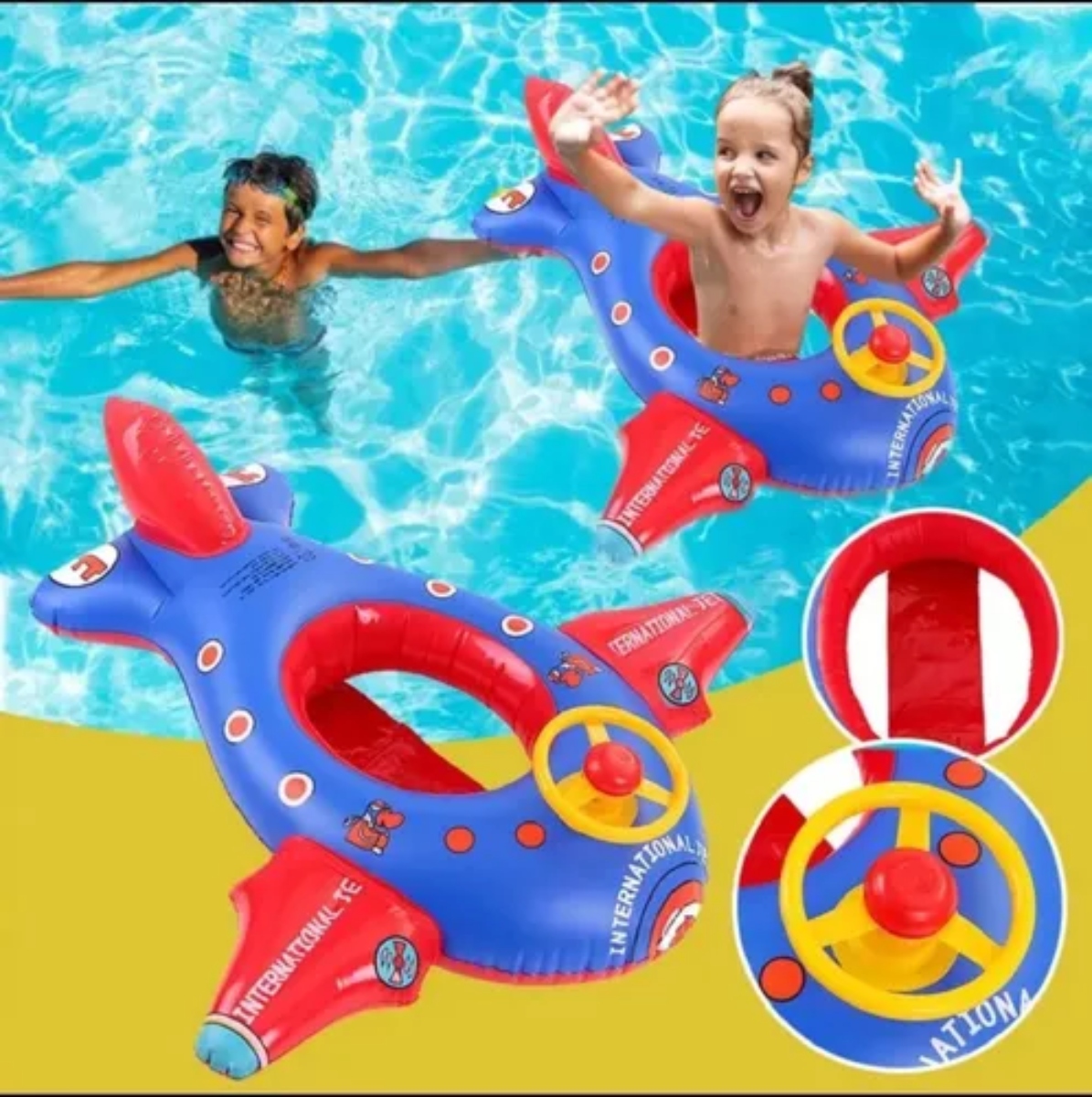 FLOTADOR OEM INFLABLE AVIÓN ANILLO DE NATACIÓN 100X100CM - 3