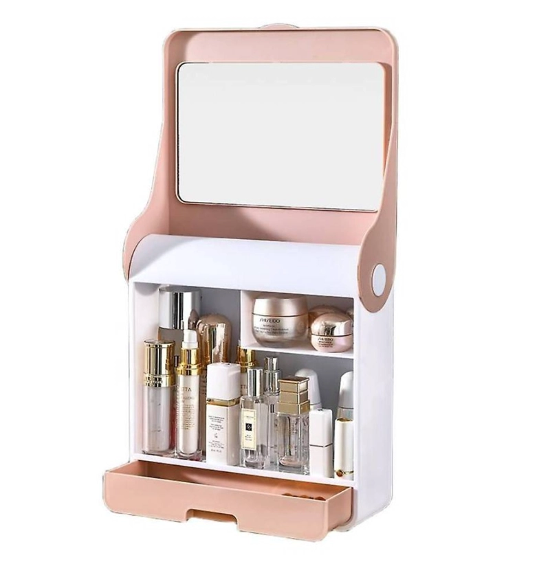 CAJA ORGANIZADOR DE COSMÉTICOS MAQUILLAJE CON ESPEJO - 1