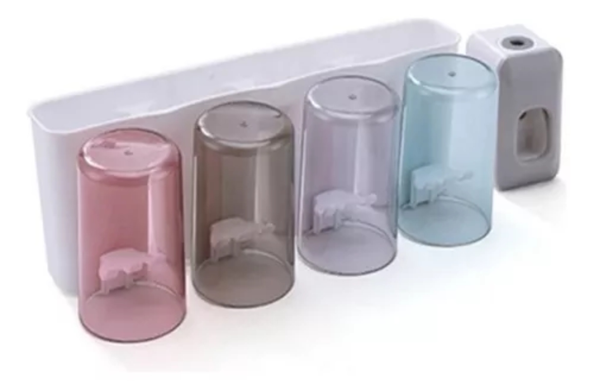 DISPENSADOR OEM ORGANIZADOR PORTA CEPILLOS 4 VASOS - 2